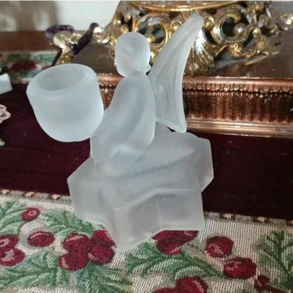 Vintage Milk Glass Angel Candle Holder - Picture 2 of 7